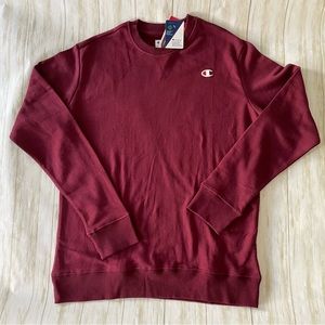 NWT Champion Men Crewneck Sweater Medium Burgundy/red